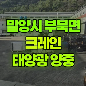 경남 밀양시 50톤 맹꽁이 크레인 자재양중/태양광패널 양중 일대 비용