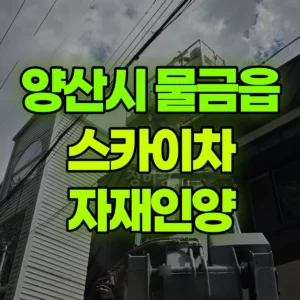경남 양산시 스카이차 자재인양 1시간 후기
